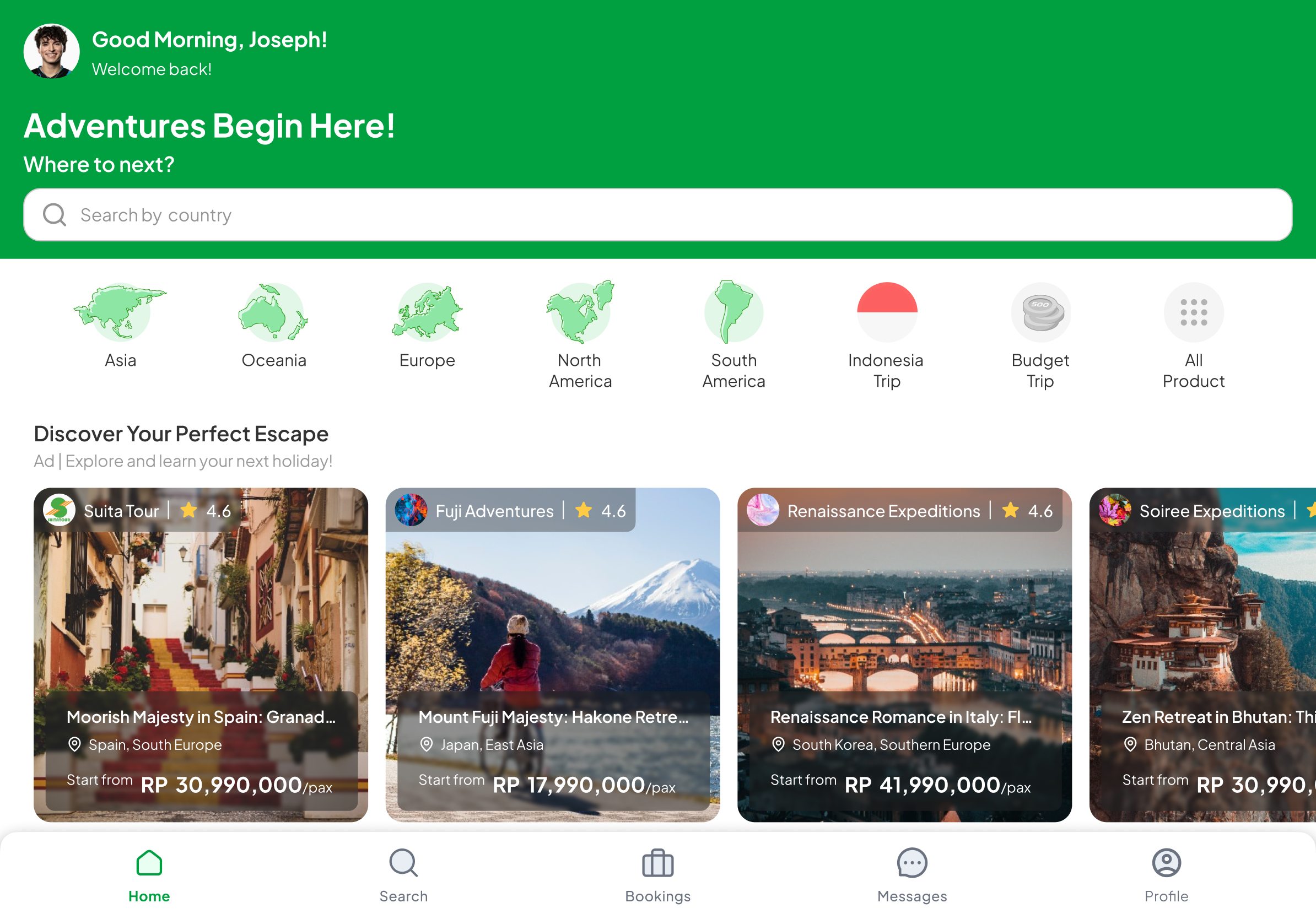 Data points on top of landscape